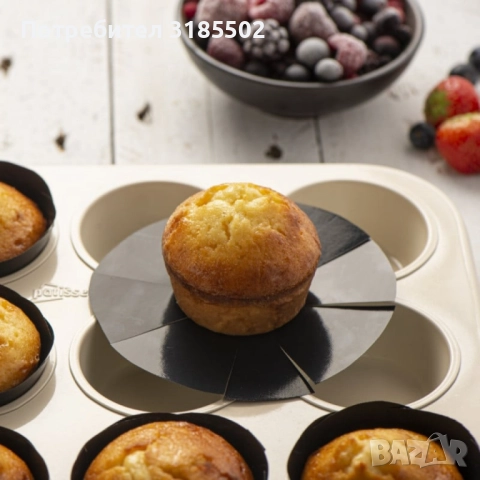 Подложки за мъфини 12бр. NoStik, 5см.,  до 260°, черен, в плик, снимка 2 - Форми - 51487142