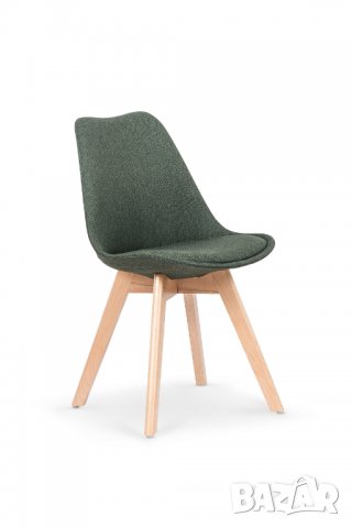 Масленозелен стол с дървени крака налични 2 бр