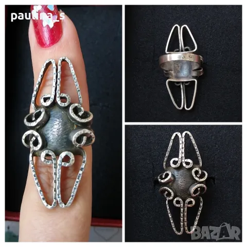 Четири броя / Винтидж / Масивен сребърен пръстен / проба 925 и Житен клас , снимка 16 - Пръстени - 29393534