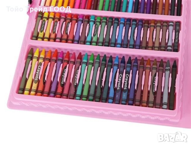 Комплект за рисуване, в куфар, 168 бр., розов, снимка 7 - Рисуване и оцветяване - 34394749