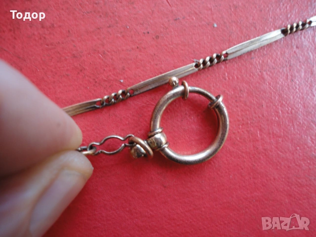 Позлатен кюстек верижка джобен часовник Double SP Gund, снимка 7 - Мъжки - 54095701