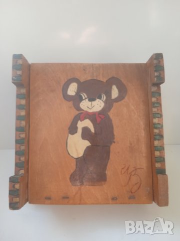 Стара дървена ръчно рисувана кутия, снимка 9 - Колекции - 42924972