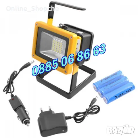 LED фенер с три режима, LED прожектор 100W, аварийна лампа, снимка 2 - Прожектори - 50298176