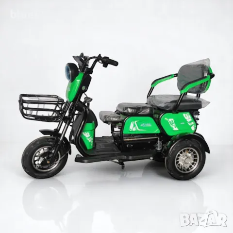 Електрическа триместна триколка blueElectric C1 1800W | 48V | 24Ah | GREEN, снимка 4 - Мотоциклети и мототехника - 50018035
