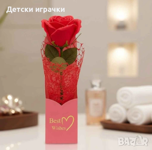 Роза изкуствено декоративно цвете в кутия, за подарък, за жена , снимка 9 - Други - 53091461