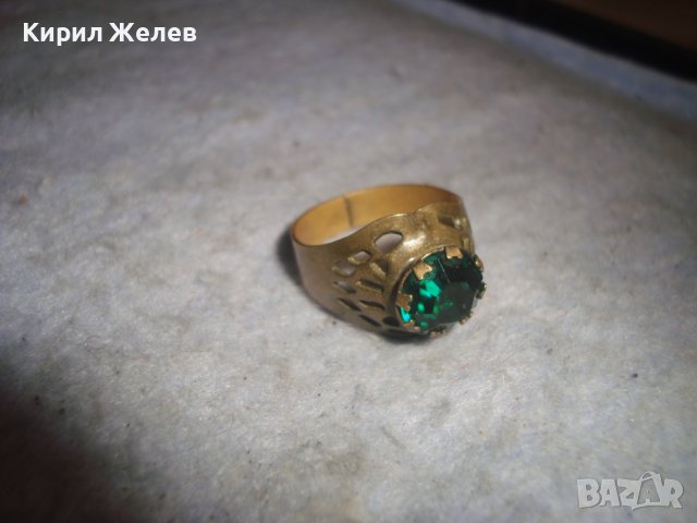 СТАРИНЕН МЕСИНГОВ РЕТРО АРТ СКЪПОЦЕНЕН АЖУРЕН МАЙСТОРСКИ ПРЪСТЕН с ЮВЕЛИРНО ФАСЕТИРАН ПЕРИДОТ 27194, снимка 8 - Антикварни и старинни предмети - 36772069