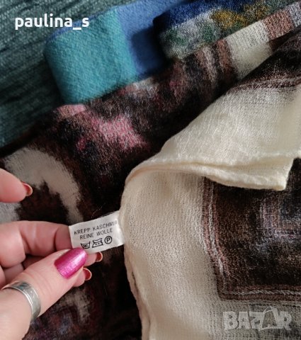 Винтидж / пет (5) броя Зимни Шалове от Вълна и Кашмир / различни видове , снимка 8 - Шалове - 44175076