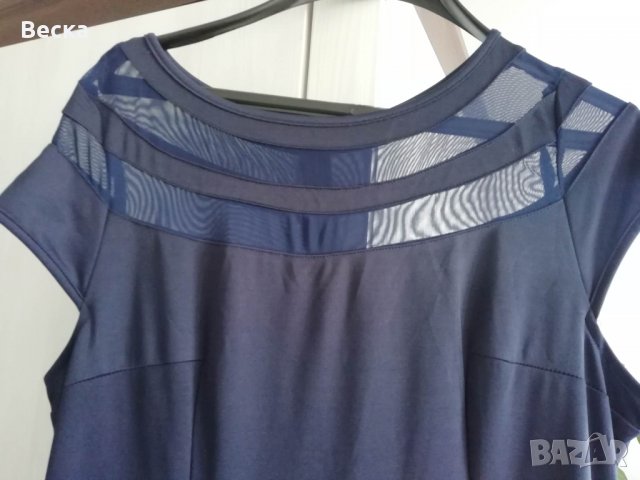 Тъмно синя рокля ХЛ, снимка 2 - Рокли - 39403266