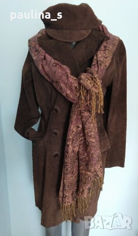 Дамски елегантен блейзър тип манто / преходно палто / от естествен велур "Pauw" design, снимка 2 - Палта, манта - 16208964