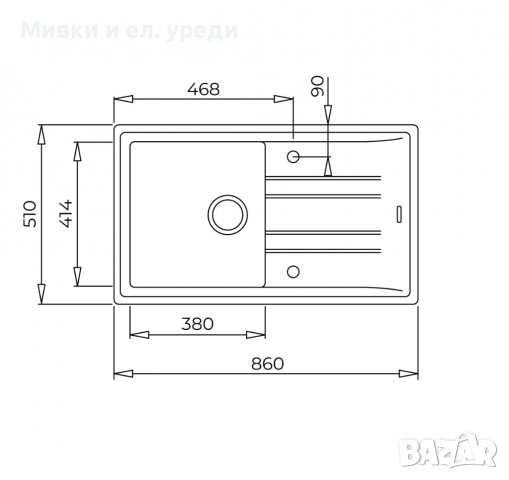 Мивка ТЕКА STONE 50-B, снимка 17 - Мивки - 38670397