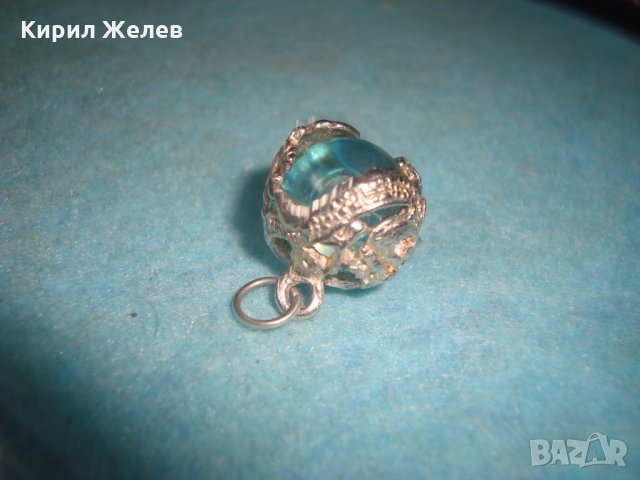 СТАР ПОСРЕБРЕН КРИСТАЛЕН БЕЛ ЕПОК АРТ ПЕНДАНТ МЕДАЛЬОН с ВЕНЕЦИАНСКО СТЪКЛО ТОПЧЕ МУРАНО 20806, снимка 13 - Антикварни и старинни предмети - 35642405
