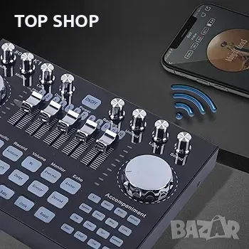 Звукова карта, K1 звукова карта на живо и аудио интерфейс, многофункционален Bluetooth звуков миксер, снимка 5 - Друга електроника - 48792584