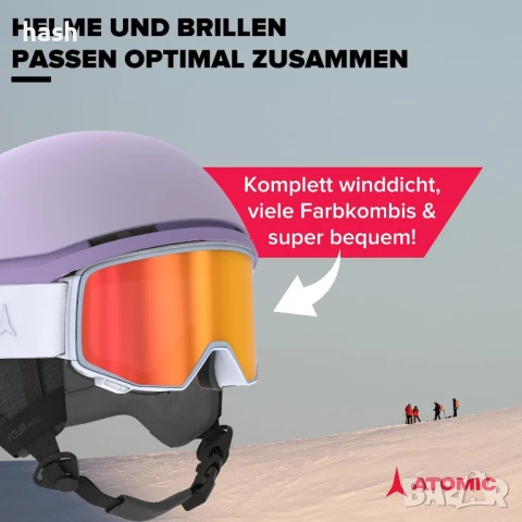 Ски каска ATOMIC Four Amid - Лавандулово - Размер S / 51-55 см, снимка 3 - Спортна екипировка - 50886652