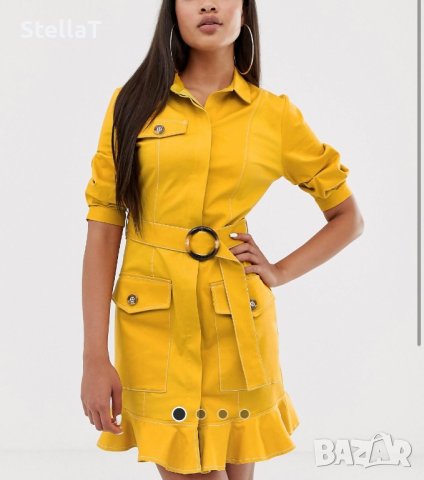 Къса жълта рокля River Island UK8, снимка 1 - Рокли - 42081317