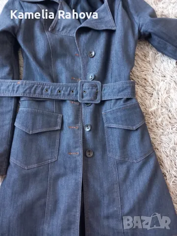 Дълго дънково палто, снимка 2 - Палта, манта - 47773466