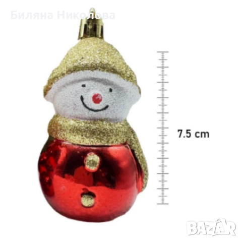 Коледен комплект украса 8 броя – Червени и бели висулки  Premium Collection, снимка 3 - Декорация за дома - 52564975