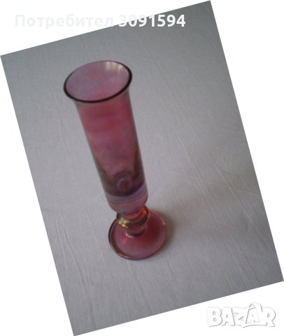  Ръчно издухана стъклена ваза с боровинков цвят
