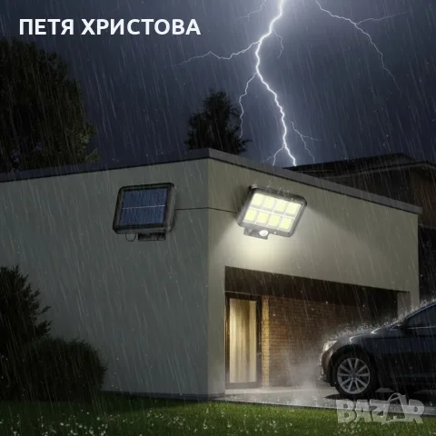 Соларна индукционна лампа от две части с 56 LED и 100 COB диода