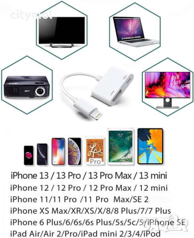 Apple Lightning към HDMI цифров адаптер, AV 1080P, MFi, снимка 7 - Аксесоари за Apple - 44714880