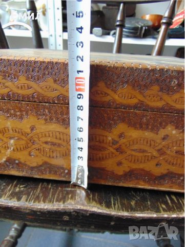 Голяма ръчно рисувана пирографирана кутия, снимка 6 - Колекции - 29232916