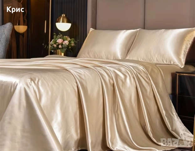 Сатенен комплект за спалня от 3 части 240х220см., снимка 3 - Спално бельо - 52850267