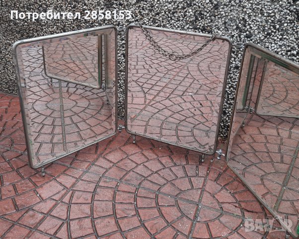 Военно офицерско сгъваемо огледало, триптих 19 в, снимка 5 - Антикварни и старинни предмети - 39869325