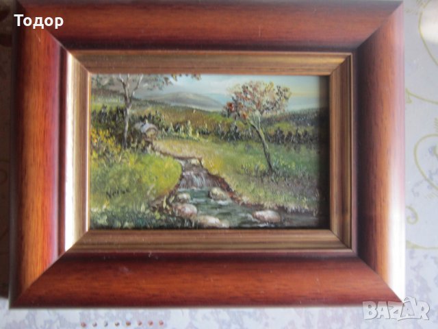 Стара рисувана картина масло 5, снимка 3 - Картини - 31340503