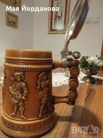 Стари, оригинални халби за бира, немски и английски. Металната е продадена ., снимка 4 - Чаши - 48835975