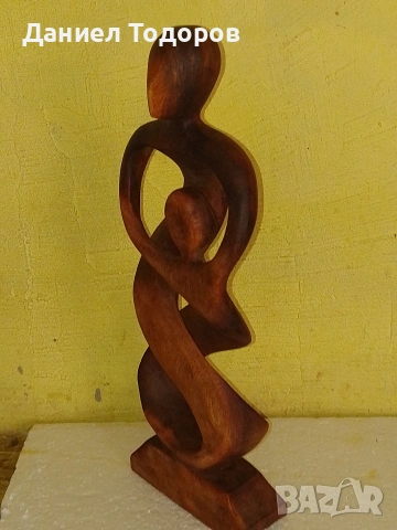 Стара Дървена Фигура , Статуетка от Махагон., снимка 3 - Антикварни и старинни предмети - 53977428