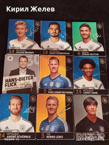 Колекционерски картички на футболисти ЮЛИАН БРАНД,ХАНС ДИТЕР ФЛИК,ЙОНАС ХЕКТОР 50996, снимка 8 - Колекции - 51703393
