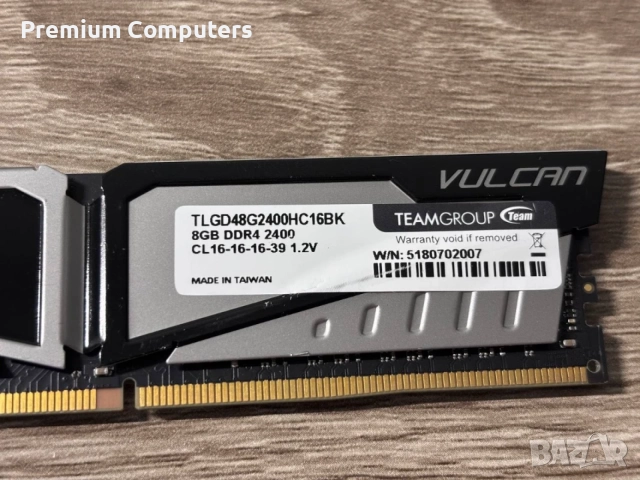 RAM памет TeamGroup T-Force Vulcan 8GB DDR4 2400MHz (CL16), снимка 3 - RAM памет - 56240498