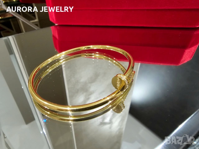 CARTIER Nail Juste un Clou Small Thin Gold Diamonds Гривна Пирон, снимка 3 - Гривни - 53054369