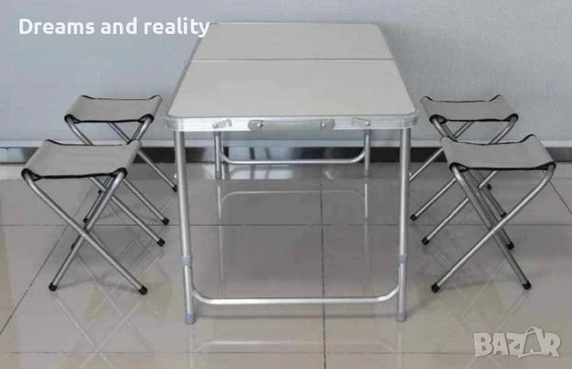 Комплект Сгъваема Маса и столове, снимка 1 - Други - 44803253