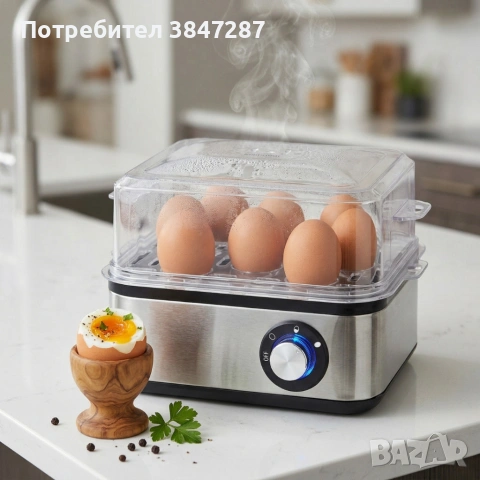 Електрически уред за варене на яйца - до 8 яйца – автоматично изключване и звуков сигнал 