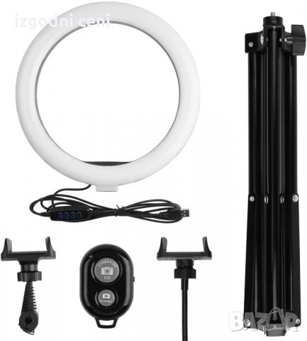 10" Led ринг лампа с трипод 186 см, снимка 2 - Селфи стикове, аксесоари - 32074036