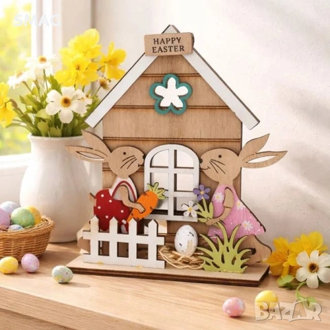 Декоративна къща със зайчета 15.5x4x18cm_1260346