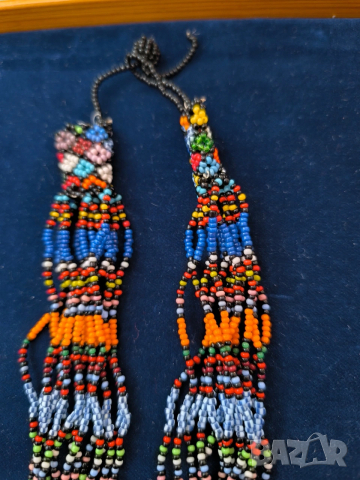 две старинни колиета от мъниста синци за народна носия, снимка 3 - Антикварни и старинни предмети - 53146949