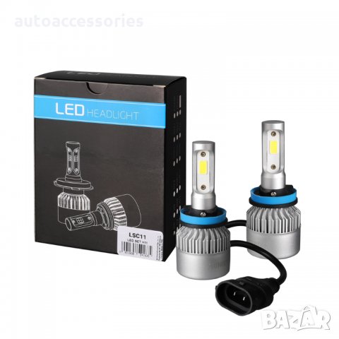 3000051430 Комплект LED Лед Диодни Крушки за фар M-TECH H11 - 80W 10000Lm, Над 150% по-ярка светлина, снимка 1 - Аксесоари и консумативи - 29669579