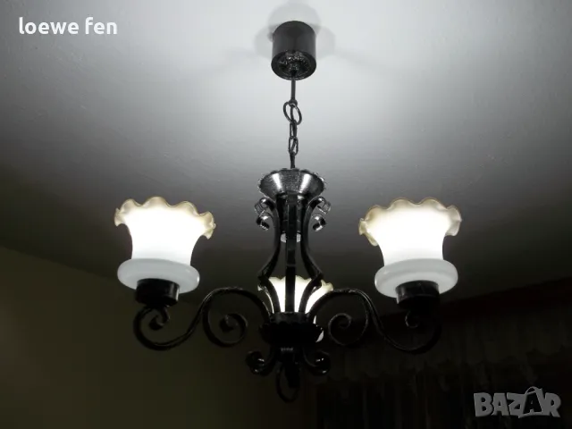 Полилей ковано желязо ръчна изработка масивен и тежък !, снимка 11 - Полилеи - 48378425