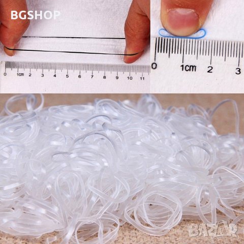 Силиконови ластици за плитки - Прозрачни 1000 броя пакет , снимка 3 - Аксесоари за коса - 31511711