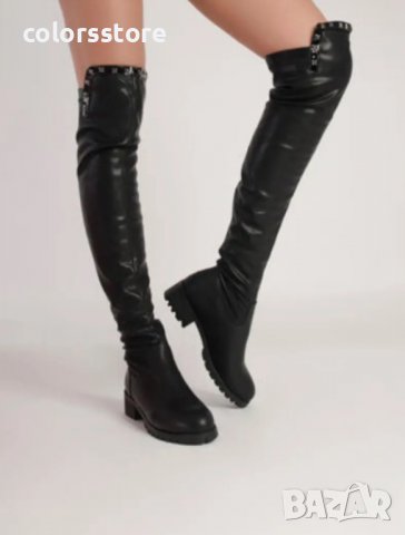 Равни ботуши - черна кожа - MX12