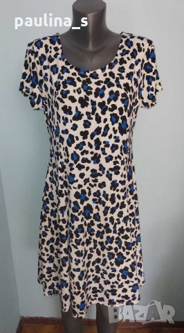 Еластична брандова рокля в леопардов принт "Pescara" Italy / унисайз , снимка 2 - Рокли - 30235408