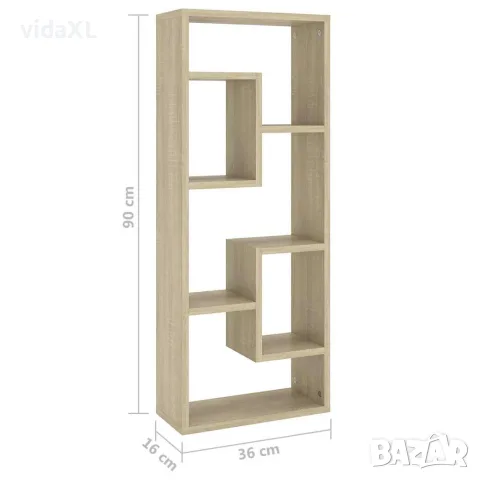 vidaXL Стенен рафт, дъб сонома, 36x16x90 см, инженерно дърво, снимка 9 - Етажерки - 56147771