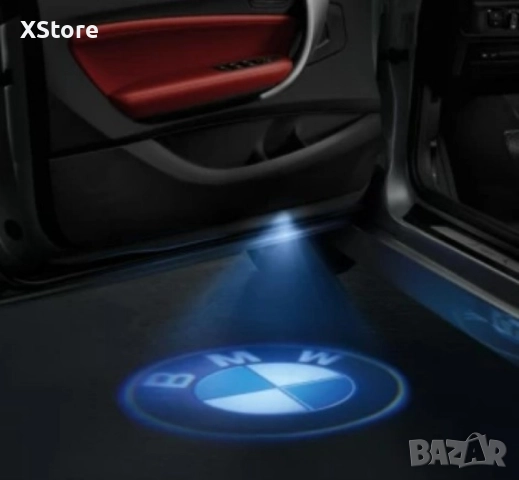 LED лого проектор за врати, 2 бр. M e r c e d e s/ B M W/ V o l k s w a g e n . Работи на батерии