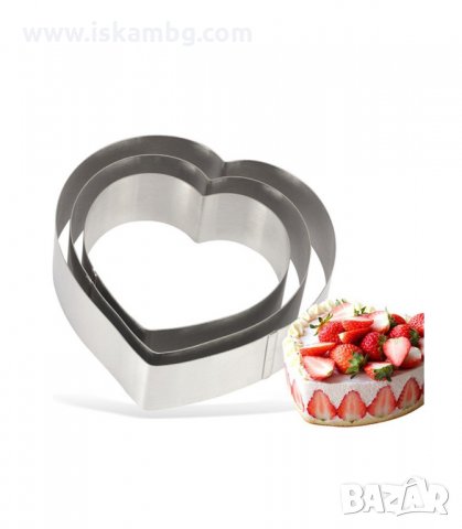КОМПЛЕКТ ОТ 3 БРОЯ РИНГОВЕ ЗА ТОРТА С ФОРМА НА СЪРЦЕ - код 3088, снимка 5 - Форми - 33895060