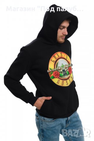 Нов мъжки суичър с логото на музикалната група GUNS N'ROSES, снимка 6 - Суичъри - 27532429