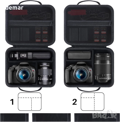 Твърд калъф Lebakort за фотоапарат Canon EOS 2000D/800D/R100/R50/R5/R6 Mark II/R7/R8/90D/5D Mark IV, снимка 2 - Фотоапарати - 51734713