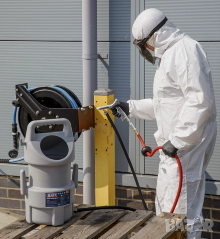 Оригинал XXR К-т Английска ПЯСЪКОСТРУЙКА Контейнер 50 Lbs Маркуч и Пистолет с Керамична Дюза БАРТЕР, снимка 10 - Други машини и части - 52540567