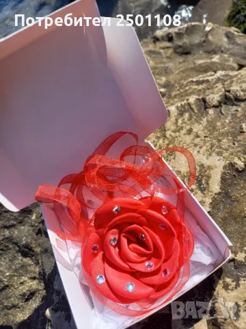 Чокър роза с камъчета, снимка 2 - Колиета, медальони, синджири - 49359896