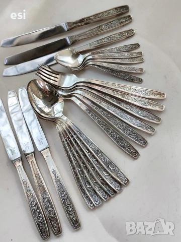 Посребрени руски прибори , снимка 8 - Антикварни и старинни предмети - 54119546